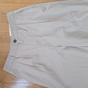 A.N.A BRAND WOMEN'S KAKHI TAN FRONT PLEATS HIGH-RISE TAPERED PANTS SIZE 4